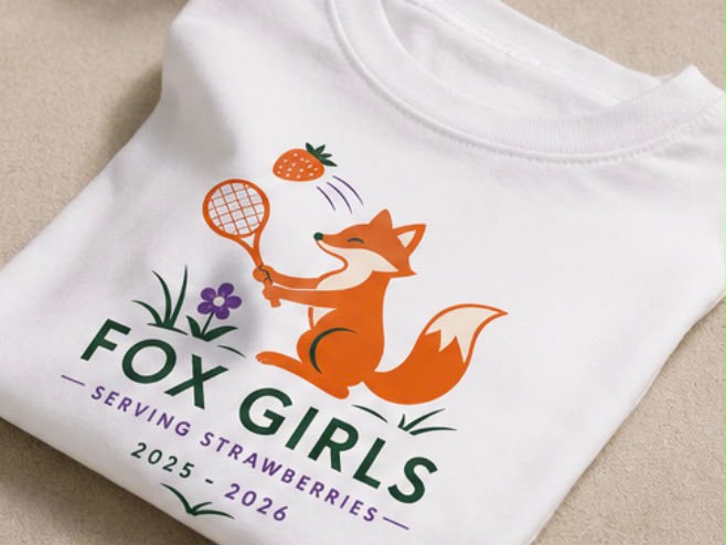 T-shirt Fox Girls flat lay bianca